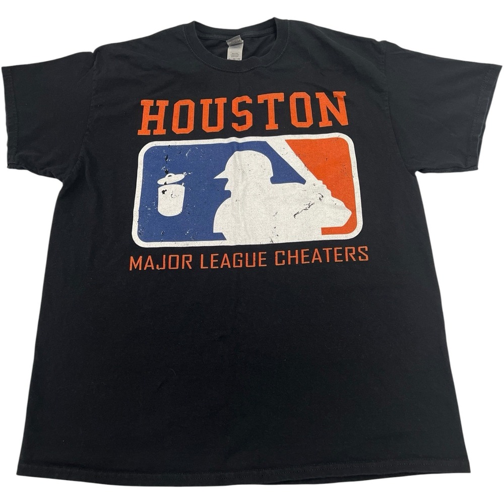 Houston Major League‎ Cheaters Black T-shirt XL Trash Logo Sign Stealing Scandal